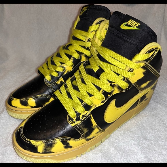 Nike Dunk High 1985 Yellow Acid Wash US Size 8M - Picture 5 of 11